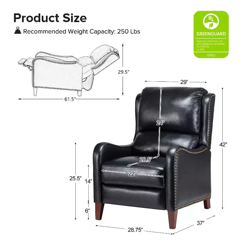 Jade Genuine Leather Chair Recliner | Karat Home