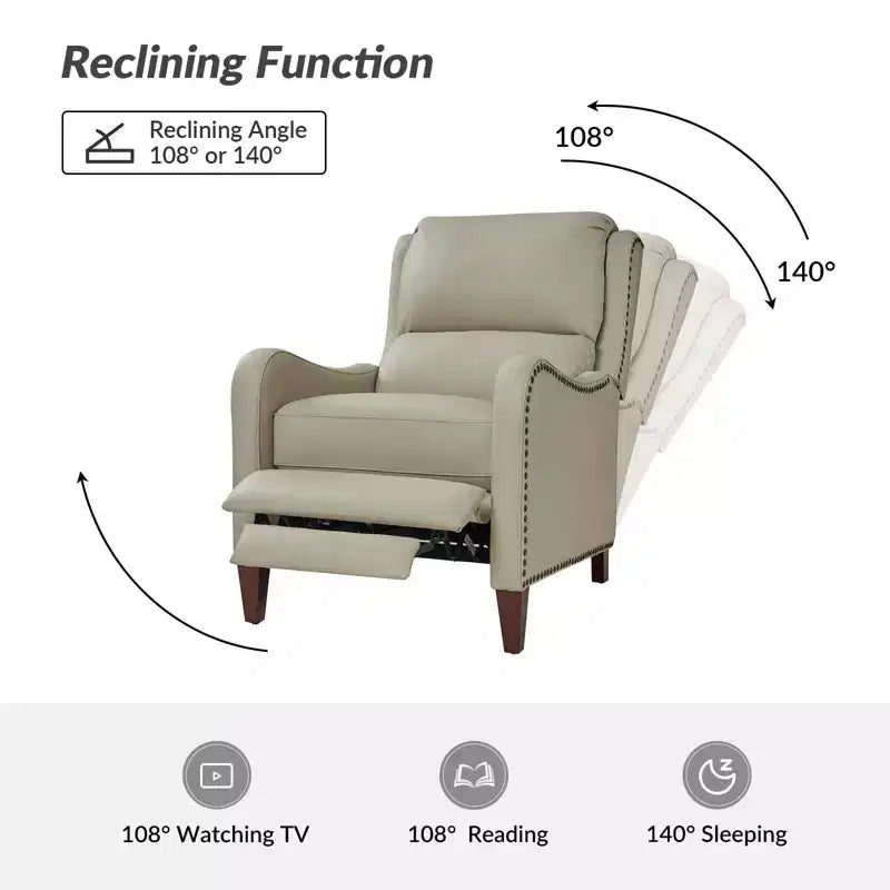 Jade Genuine Leather Chair Recliner | Karat Home