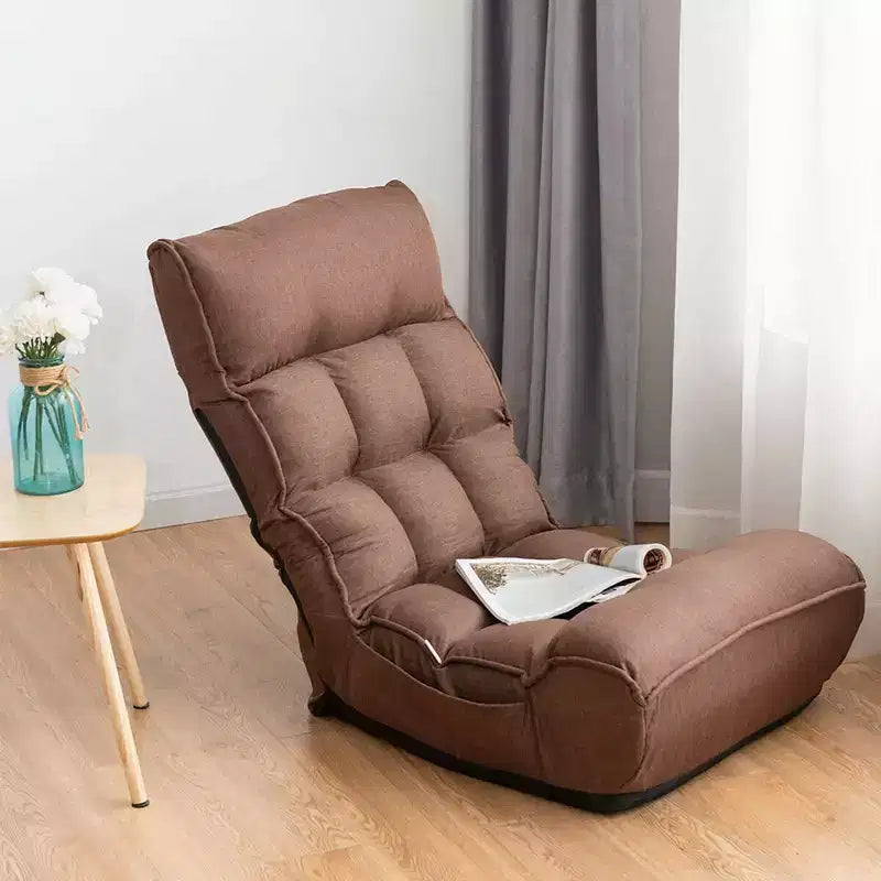 Sillón de suelo plegable Costway de 4 posiciones con respaldo y reposacabezas ajustables