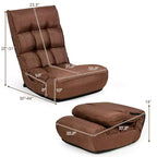 Sillón de suelo plegable Costway de 4 posiciones con respaldo y reposacabezas ajustables
