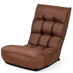 Sillón de suelo plegable Costway de 4 posiciones con respaldo y reposacabezas ajustables