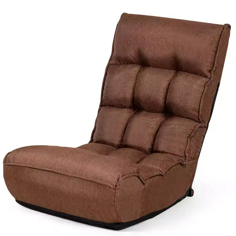 Sillón de suelo plegable Costway de 4 posiciones con respaldo y reposacabezas ajustables