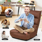 Sillón de suelo plegable Costway de 4 posiciones con respaldo y reposacabezas ajustables