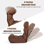 Sillón de suelo plegable Costway de 4 posiciones con respaldo y reposacabezas ajustables