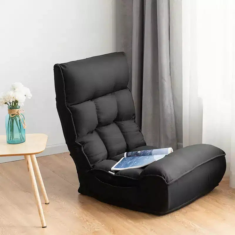 Sillón de suelo plegable Costway de 4 posiciones con respaldo y reposacabezas ajustables