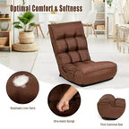 Sillón de suelo plegable Costway de 4 posiciones con respaldo y reposacabezas ajustables