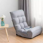 Sillón de suelo plegable Costway de 4 posiciones con respaldo y reposacabezas ajustables