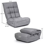 Sillón de suelo plegable Costway de 4 posiciones con respaldo y reposacabezas ajustables