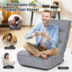 Sillón de suelo plegable Costway de 4 posiciones con respaldo y reposacabezas ajustables