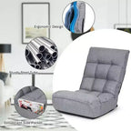 Sillón de suelo plegable Costway de 4 posiciones con respaldo y reposacabezas ajustables