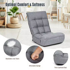 Sillón de suelo plegable Costway de 4 posiciones con respaldo y reposacabezas ajustables