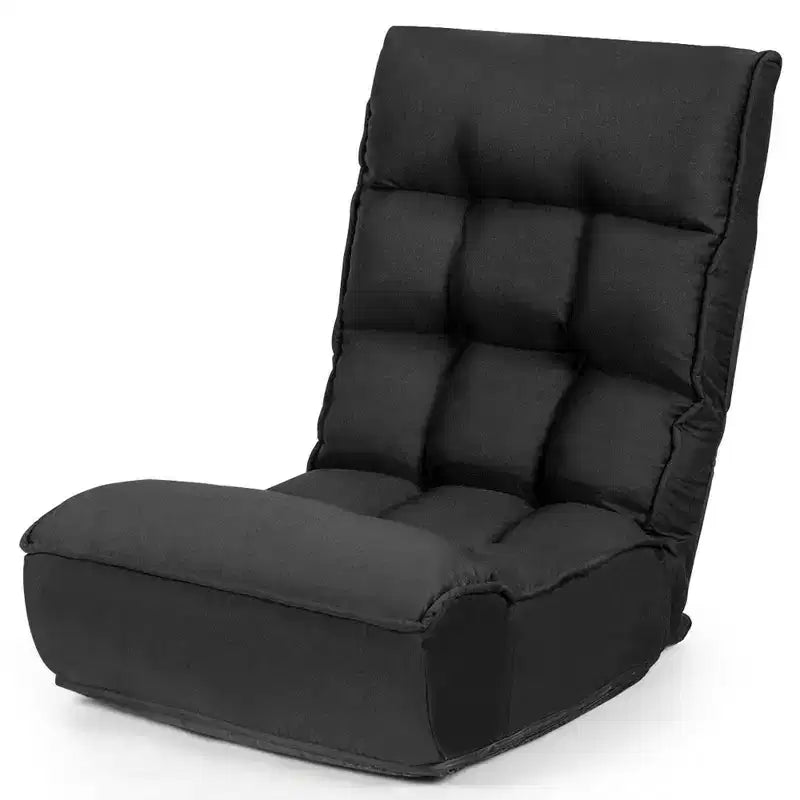 Sillón de suelo plegable Costway de 4 posiciones con respaldo y reposacabezas ajustables