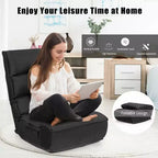 Sillón de suelo plegable Costway de 4 posiciones con respaldo y reposacabezas ajustables