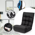 Sillón de suelo plegable Costway de 4 posiciones con respaldo y reposacabezas ajustables
