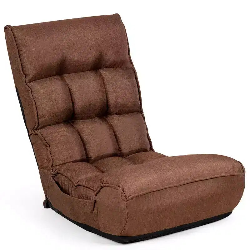 Sillón de suelo plegable Costway de 4 posiciones con respaldo y reposacabezas ajustables