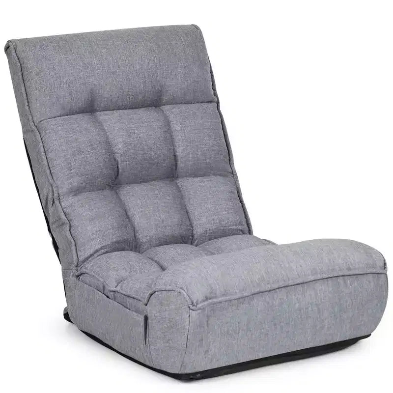 Sillón de suelo plegable Costway de 4 posiciones con respaldo y reposacabezas ajustables