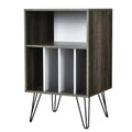 Costway Record Player Stand Turntable Stand Display Shelf Media Storage Cabinet Walnut