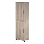 RealRooms Tindall 2 Door Kitchen Pantry Cabinet, Gray Oak