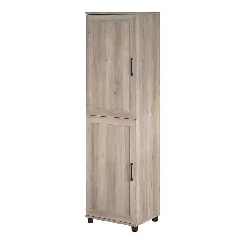 RealRooms Tindall 2 Door Kitchen Pantry Cabinet, Gray Oak