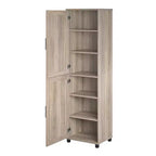RealRooms Tindall 2 Door Kitchen Pantry Cabinet, Gray Oak