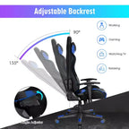 Silla de juegos giratoria ajustable Costway con luces LED y control remoto