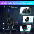 Silla de juegos giratoria ajustable Costway con luces LED y control remoto