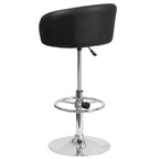 Merrick Lane - Taburete moderno para bar y comedor con asiento tipo cubo, giratorio 360°, altura ajustable y reposapiés de metal