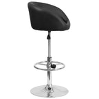 Merrick Lane - Taburete moderno para bar y comedor con asiento tipo cubo, giratorio 360°, altura ajustable y reposapiés de metal