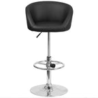 Merrick Lane - Taburete moderno para bar y comedor con asiento tipo cubo, giratorio 360°, altura ajustable y reposapiés de metal
