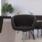 Merrick Lane - Taburete moderno para bar y comedor con asiento tipo cubo, giratorio 360°, altura ajustable y reposapiés de metal