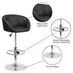 Merrick Lane - Taburete moderno para bar y comedor con asiento tipo cubo, giratorio 360°, altura ajustable y reposapiés de metal