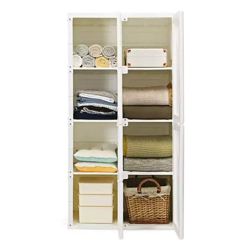 Armario portátil Costway, ropero plegable con 8 cubículos de almacenamiento