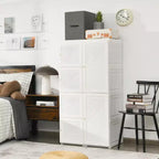 Armario portátil Costway, ropero plegable con 8 cubículos de almacenamiento