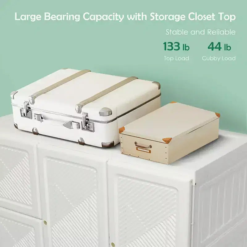 Armario portátil Costway, ropero plegable con 8 cubículos de almacenamiento