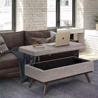 Mesa de centro otomana grande con tapa elevable Ethan - WyndenHall