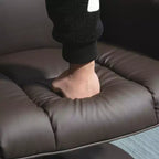 HOMCOM Sillón Reclinable Giratorio con Otomana, Sillón Reclinable de Cuero Sintético y Reposapiés con Base Envuelta para Sala de Estar, Dormitorio y Oficina en Casa