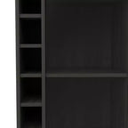 TUHOME Carrito de bar para vinos y licores Dukat, portátil, con puerta de vidrio, 4 ruedas, 2 estantes y 6 compartimentos