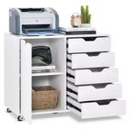 Cómoda de almacenamiento rodante de 5 cajones Costway, archivador lateral con estante ajustable