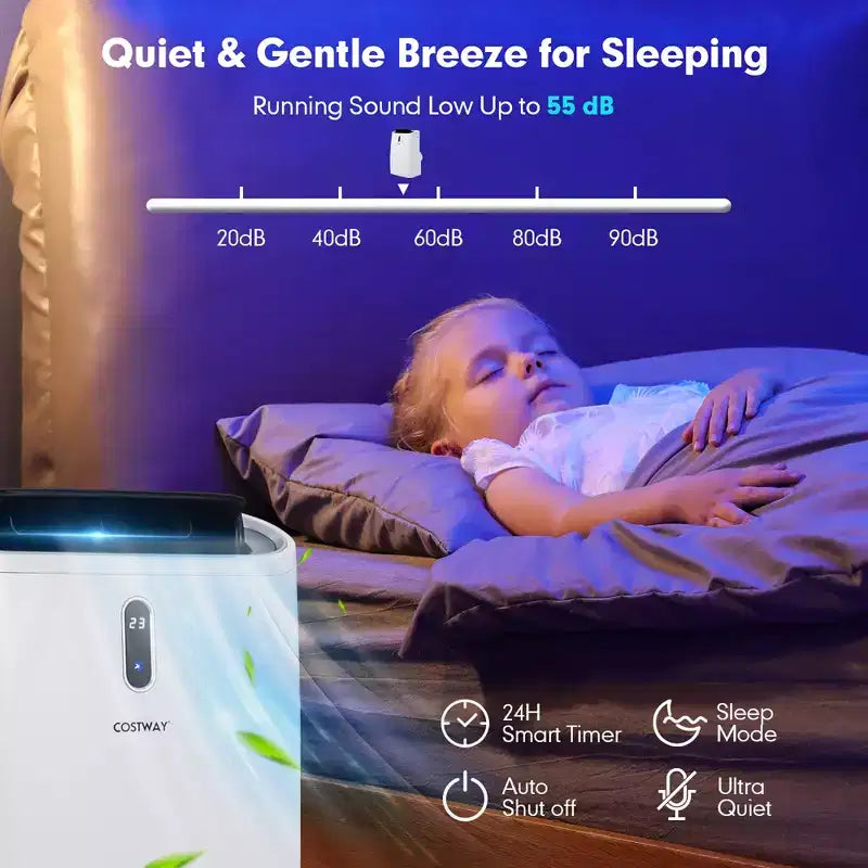 Costway 8800 BTU (12000 BTU ASHRAE) Portable Air Conditioner 4-in-1 Air Cooler w/ APP & WiFi Smart Control
