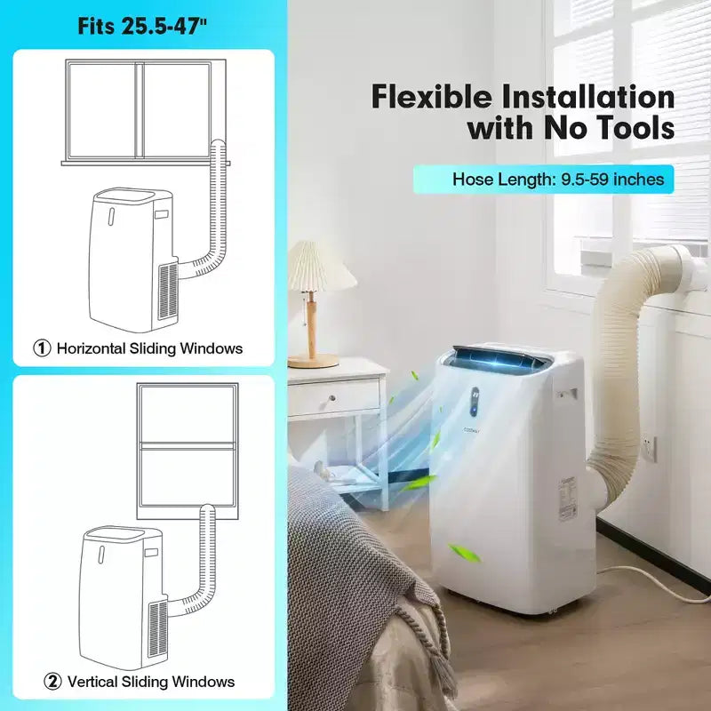 Costway 8800 BTU (12000 BTU ASHRAE) Portable Air Conditioner 4-in-1 Air Cooler w/ APP & WiFi Smart Control