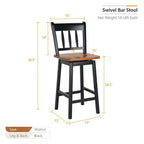 Costway Taburete de Bar Giratorio de 4 Piezas de 62,2 cm de Altura de Mostrador con Reposapiés