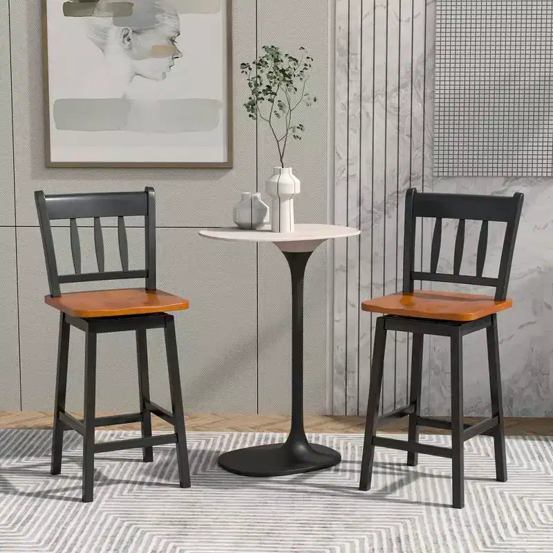 Costway Taburete de Bar Giratorio de 4 Piezas de 62,2 cm de Altura de Mostrador con Reposapiés