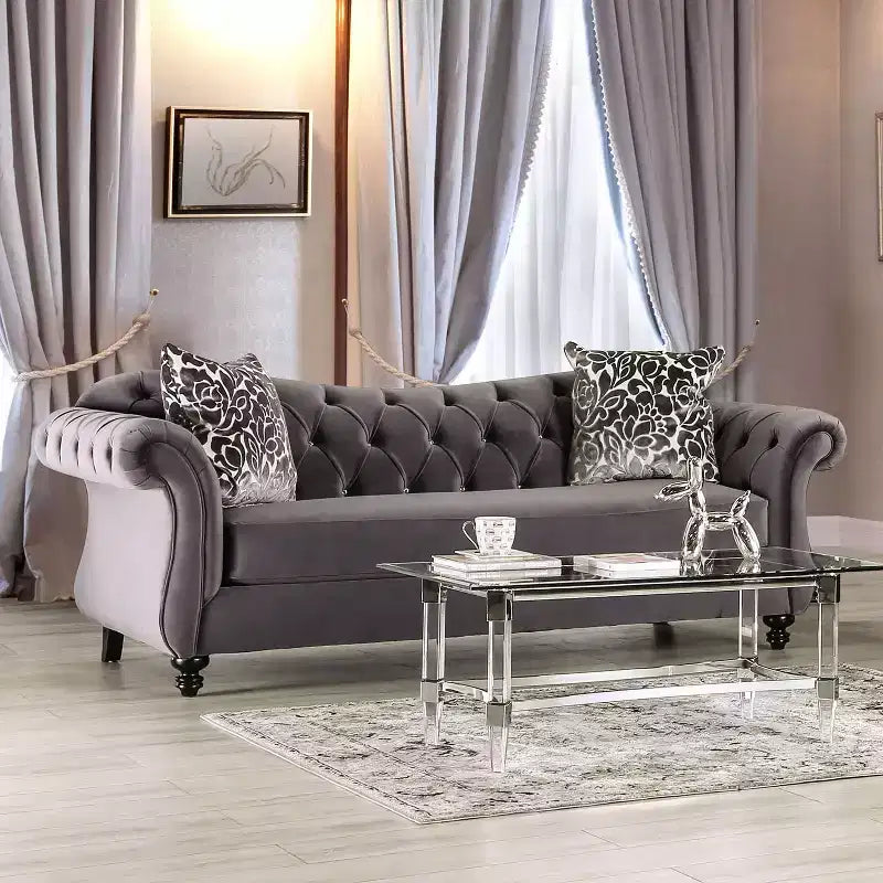 Sofá Tapizado con Botones Brushwood - HOMES: Inside + Out
