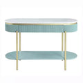 Cartehena Faux Marble Sofa Table with Drawer - HOMES: Inside + Out