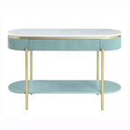 Cartehena Faux Marble Sofa Table with Drawer - HOMES: Inside + Out