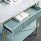 Mesa de sofá de mármol sintético Cartagena con cajón - HOMES: Inside + Out