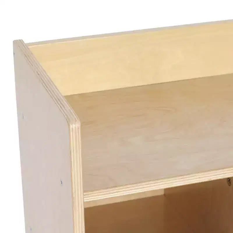 Casillero para abrigos colgante ECR4Kids de 10 secciones con estante y 10 compartimentos frontales tipo pala, almacenamiento tipo cubículo