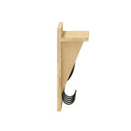 Merrick Lane Estante de almacenamiento de madera de pino de 24 pulgadas para montar en la pared con 5 ganchos y estante de exhibición superior