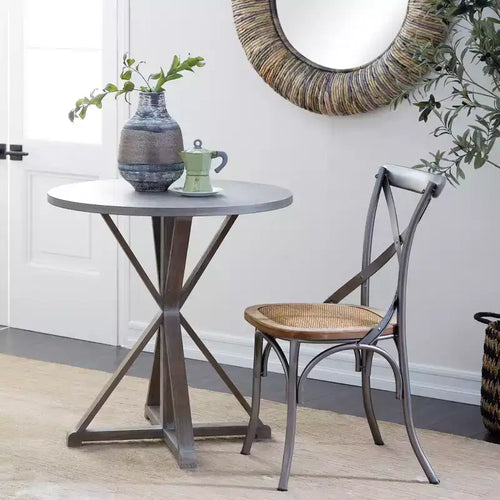 Mesa auxiliar rústica de madera de 31 x 29 pulgadas - Olivia & May