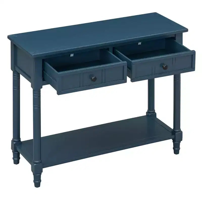 Mesa de consola clásica con cajones de almacenamiento y estante inferior - ModernLuxe